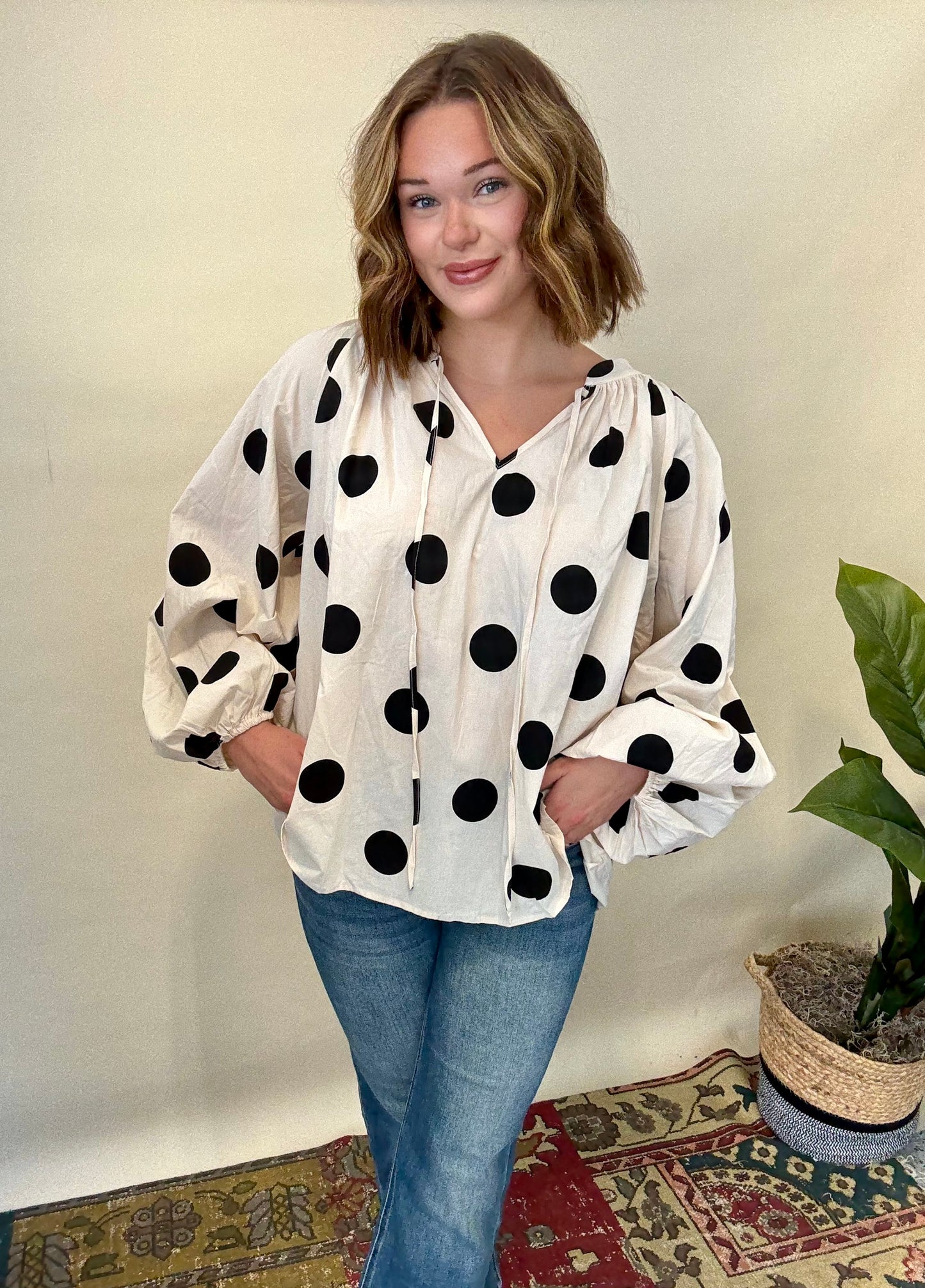 Amelia Polka Dot Top