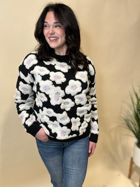 Louisa Black Floral Sweater