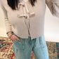 Sand Front Tie Cardigan