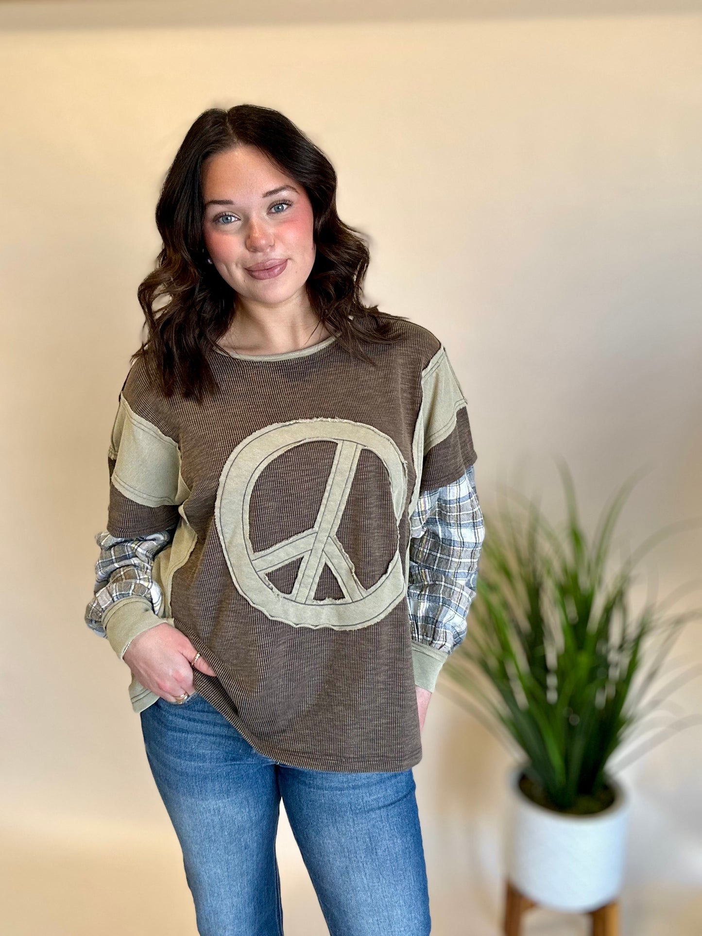 Olive Peace Sweater