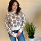 Chocolate Floral Sweater- Final Sale