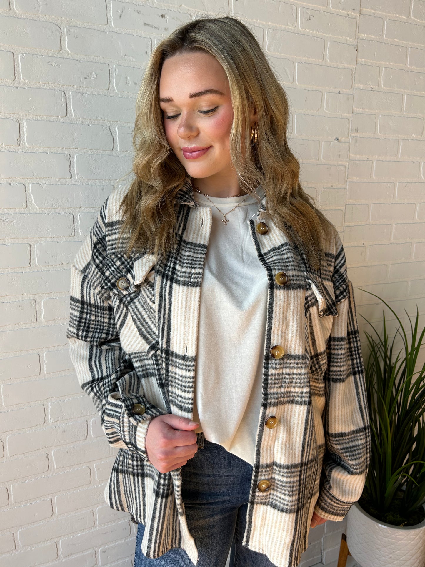 Taupe Plaid Shacket- FINAL