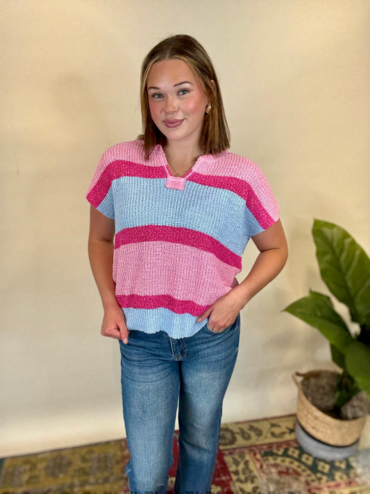 Pink Sky Sweater Top