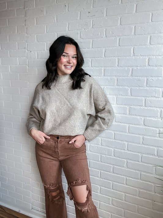 Oat Mock Neck Sweater