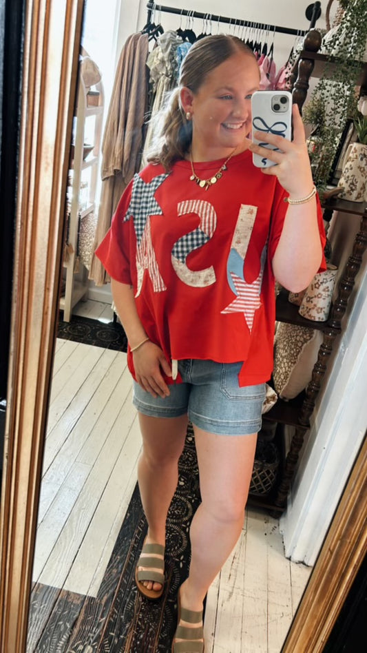 USA Patchwork Top