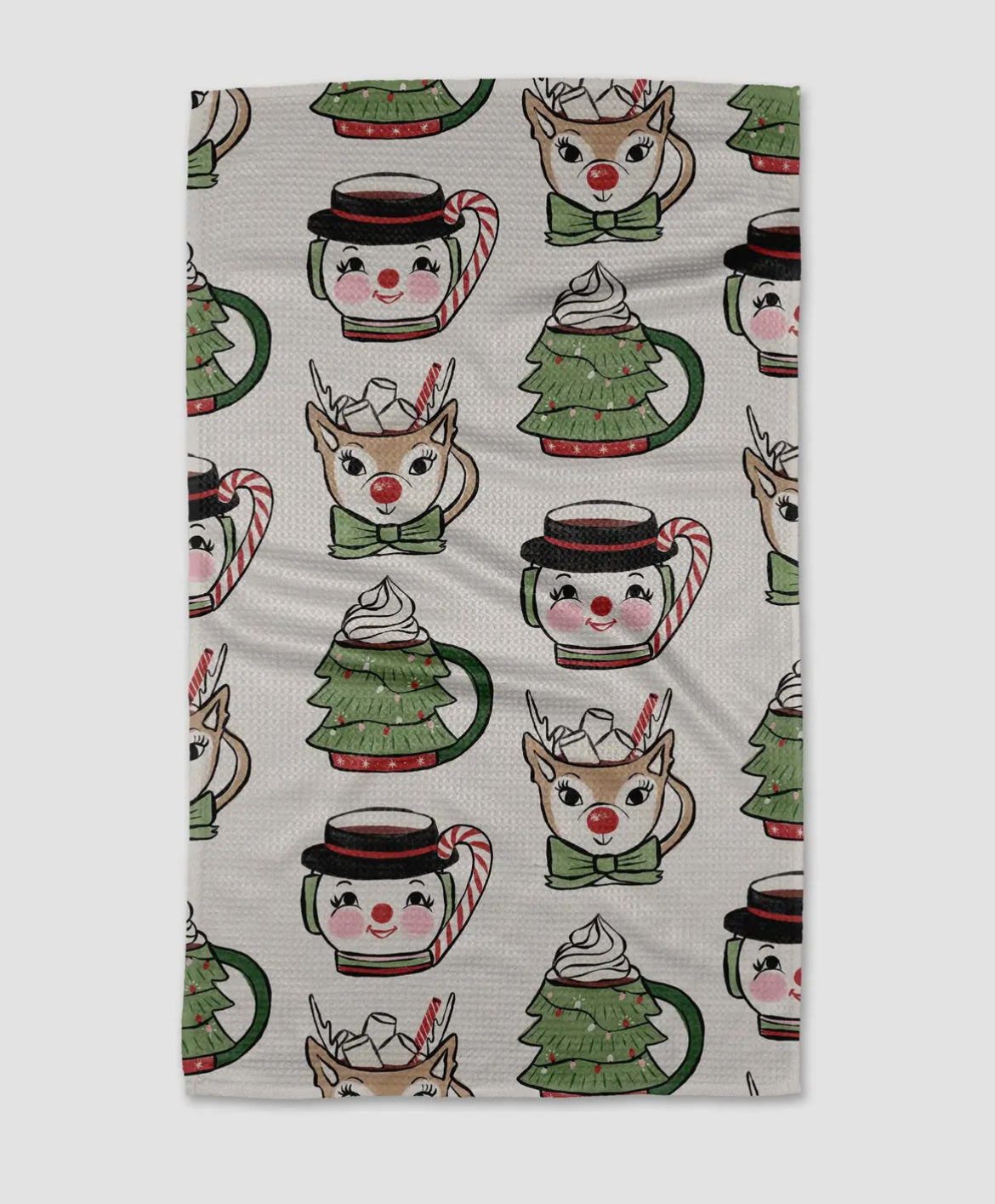 Vintage Mugs Geometry Towel