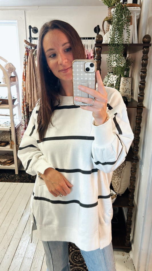 Oversized Striped Pullover