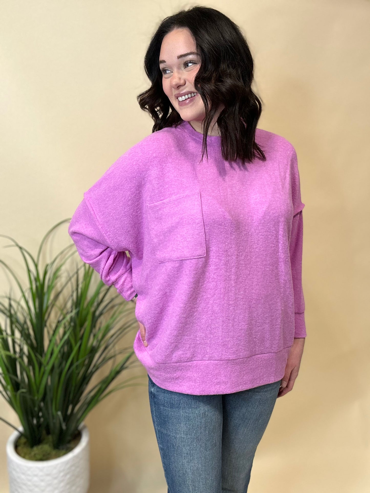 Bright Mauve Pocket Top