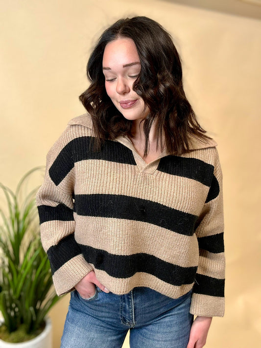 Mallory Black Stripe Sweater