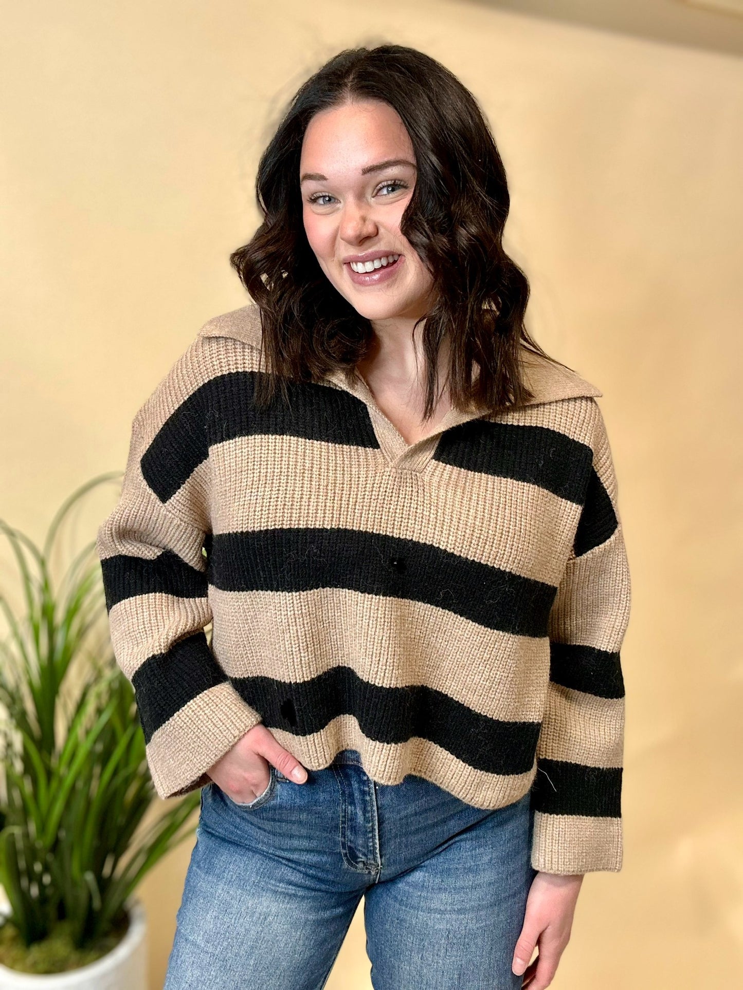 Mallory Black Stripe Sweater