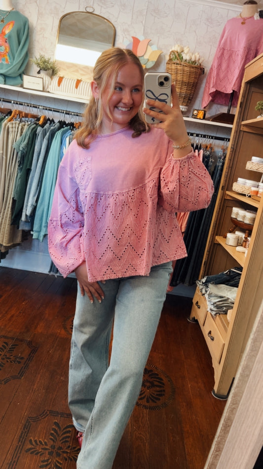 Terrycloth Pink Top