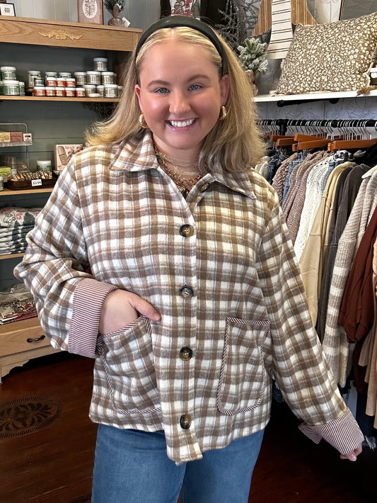 Plaid Button Up Jacket