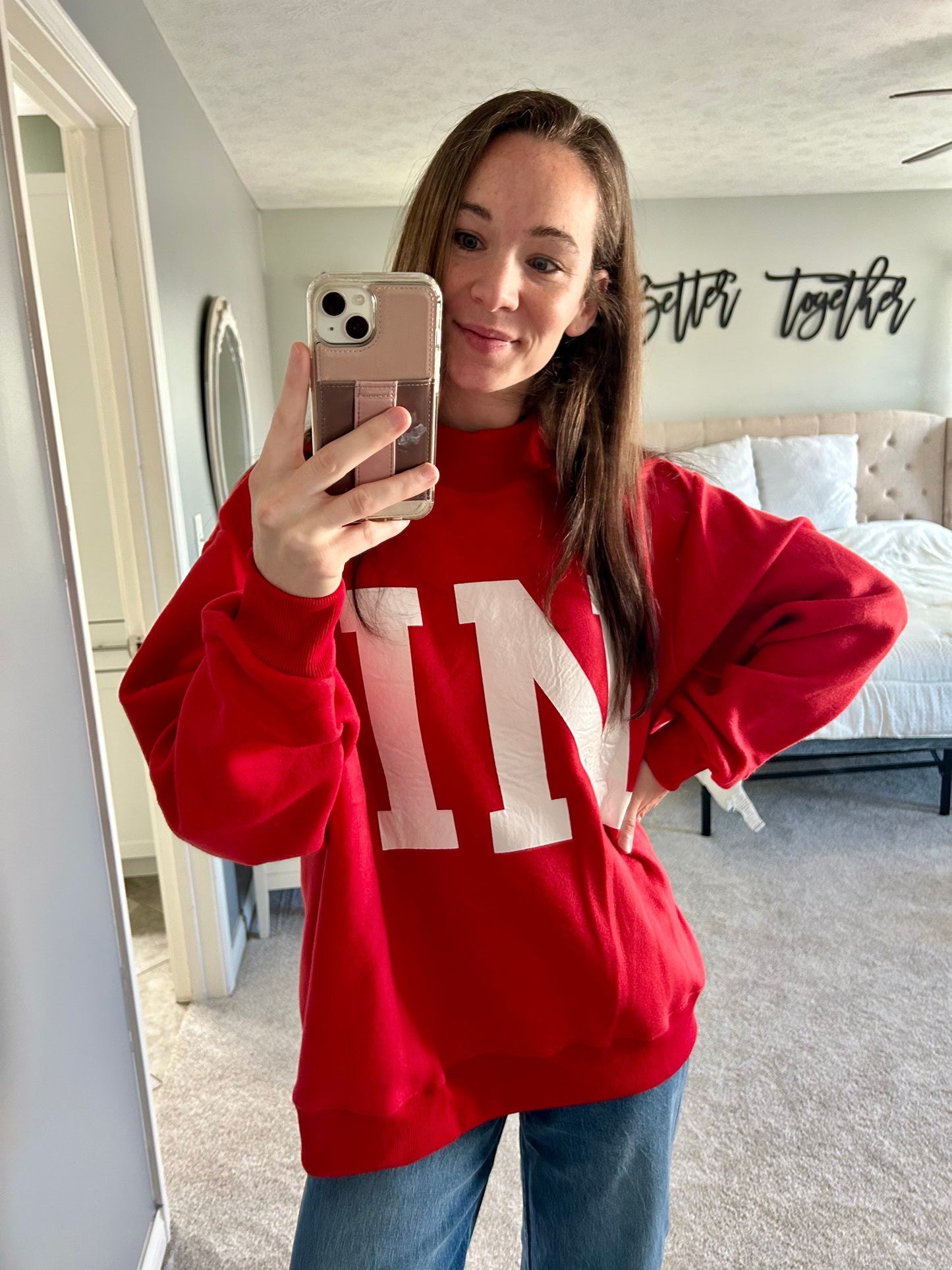 Red Indiana Reversible Pullover