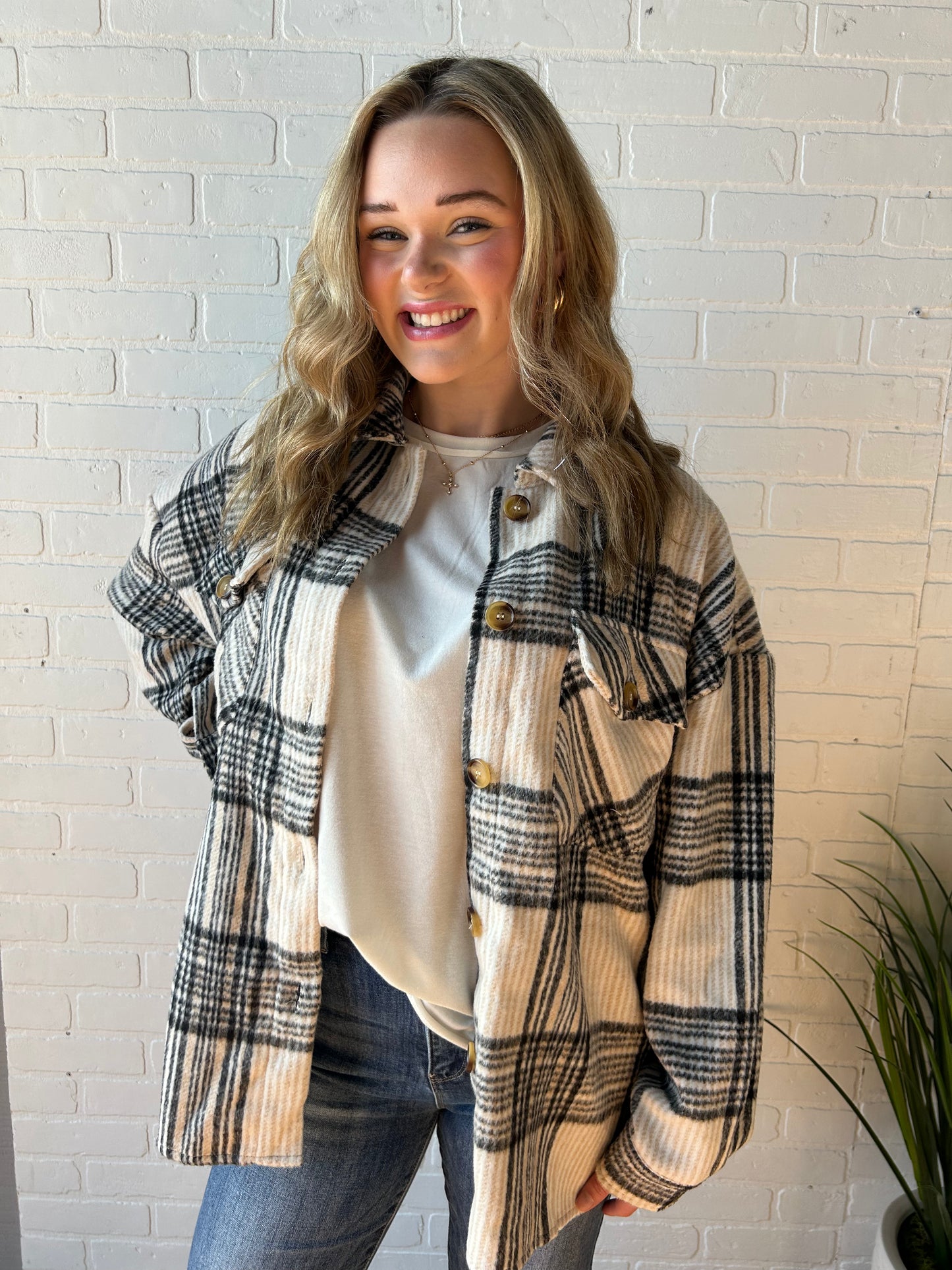 Taupe Plaid Shacket- FINAL