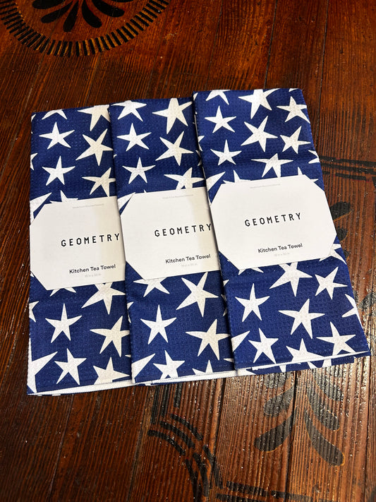 USA Star Geometry Tea Towel