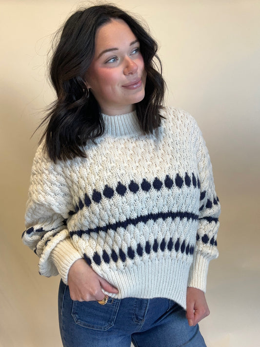 Cream Popped Sweater- final sale