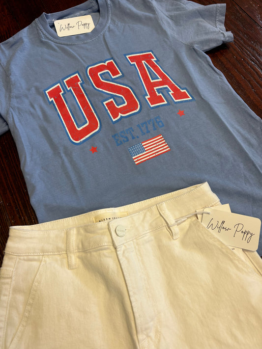 Blue USA 1776 Tee