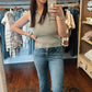 Tummy Control Straight Fray Jeans