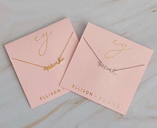 Mama Script Necklace
