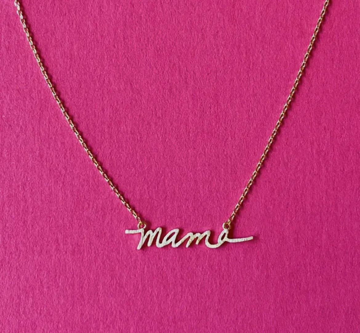 Mama Script Necklace