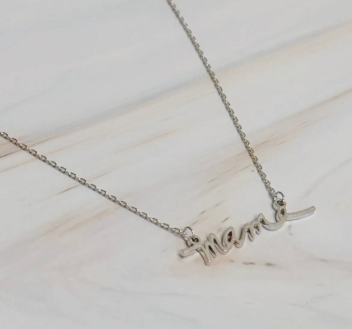 Mama Script Necklace