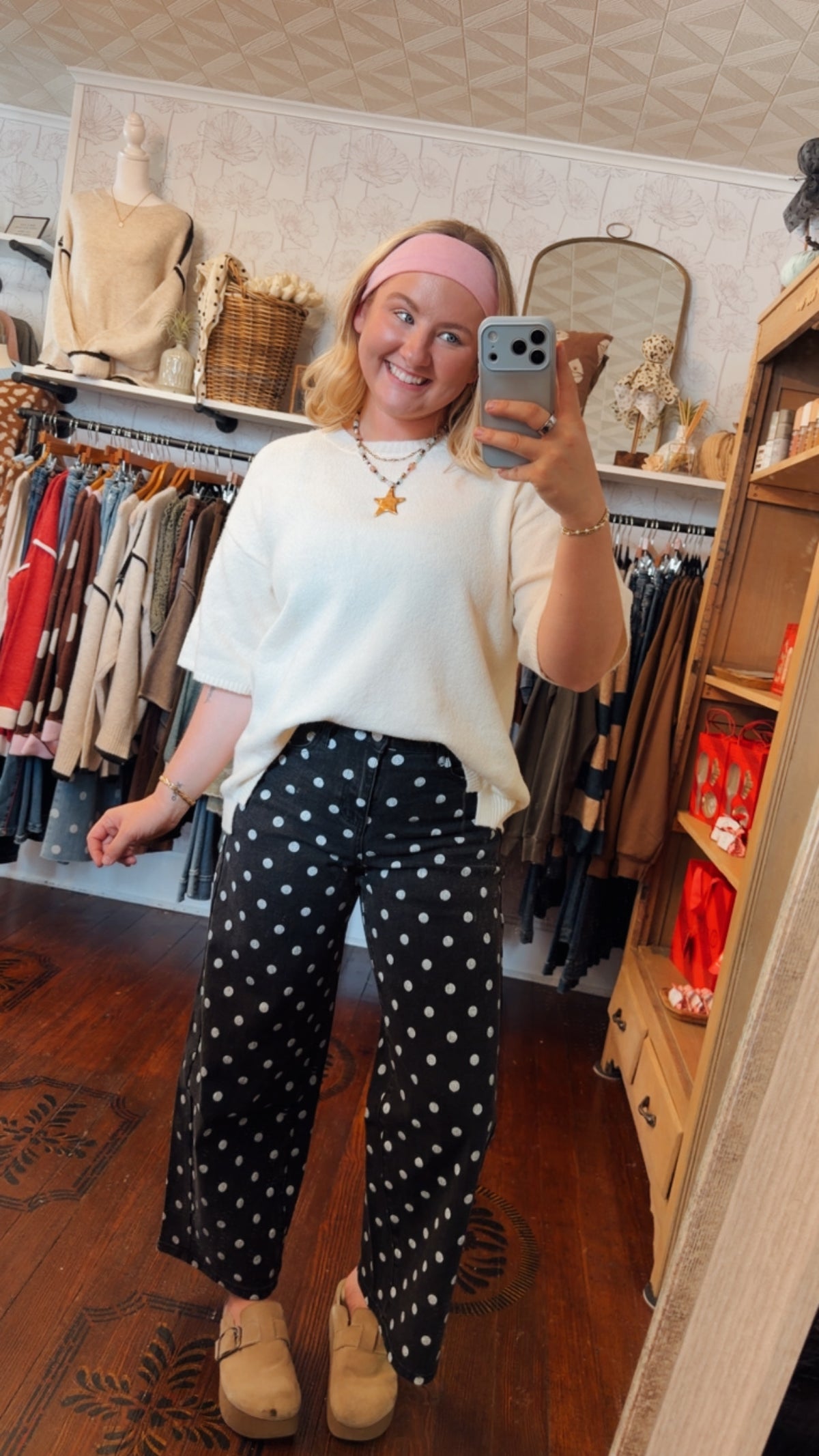 Black Polka Dot Denim