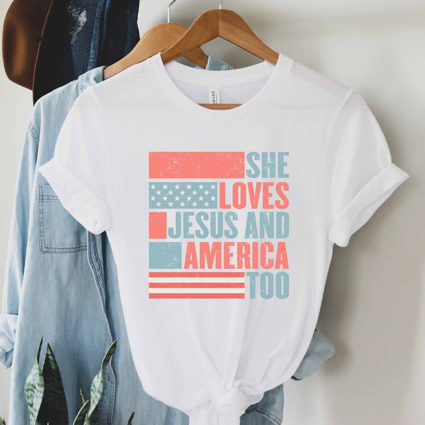 She Loves Jesus & America Graphic Tee