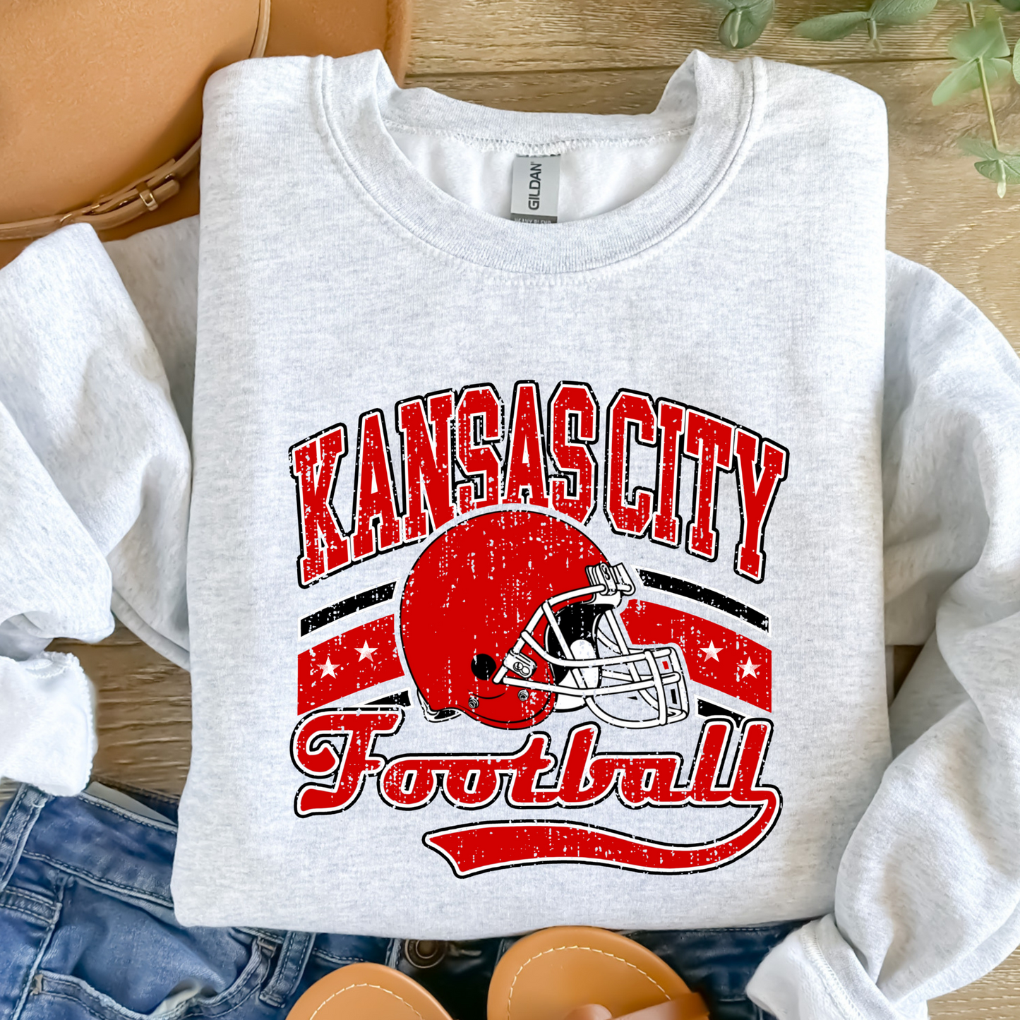 Kansas City Football Graphic Tee/Crewneck- Made to Order