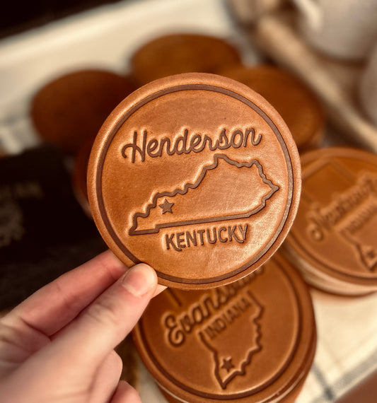 Henderson Leather Coaster